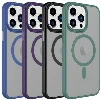 Apple iPhone 15 Pro (6.1) Kılıf Mat Arka Yüzey Wireless Şarj Özellikli Zore Flet Magsafe Kapak - Koyu Mor