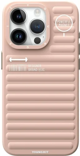 Apple iPhone 15 Pro (6.1) Kılıf Mat Renkli Tasarım YoungKit Original Serisi Kapak - Pembe