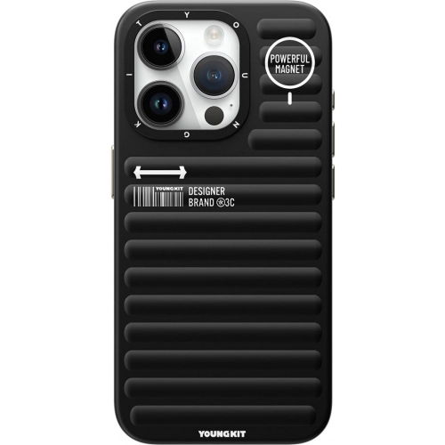 Apple iPhone 15 Pro (6.1) Kılıf Mat Renkli Tasarım YoungKit Original Serisi Kapak - Siyah