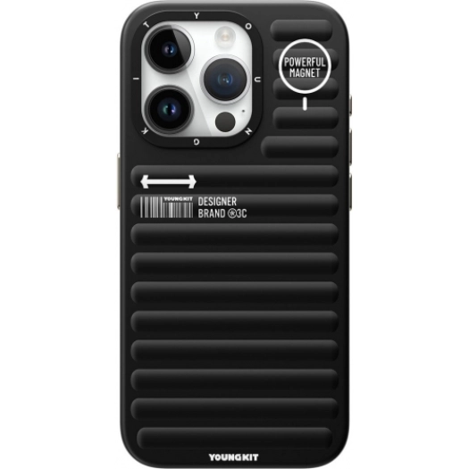 Apple iPhone 15 Pro (6.1) Kılıf Mat Renkli Tasarım YoungKit Original Serisi Kapak - Siyah