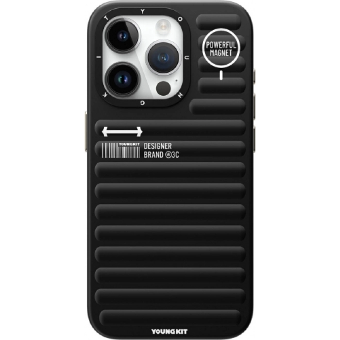 Apple iPhone 15 Pro (6.1) Kılıf Mat Renkli Tasarım YoungKit Original Serisi Kapak - Siyah