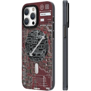 Apple iPhone 15 Pro (6.1) Kılıf Orjinal Lisanslı Magsafe Özellikli YoungKit Technology Serisi QC Kapak - Kırmızı