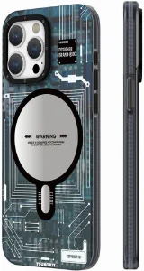 Apple iPhone 15 Pro (6.1) Kılıf Orjinal Lisanslı Magsafe Özellikli YoungKit Technology Serisi QC Kapak - Mavi
