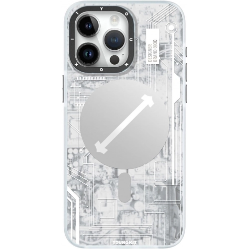 Apple iPhone 15 Pro (6.1) Kılıf Orjinal Lisanslı Magsafe Özellikli YoungKit Technology Serisi QC Kapak - Mavi