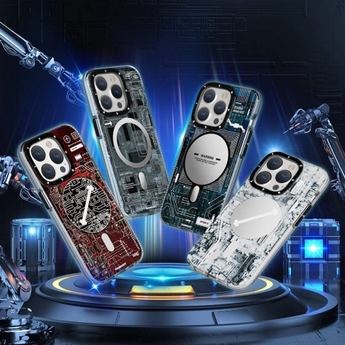 Apple iPhone 15 Pro (6.1) Kılıf Orjinal Lisanslı Magsafe Özellikli YoungKit Technology Serisi QC Kapak - Mavi