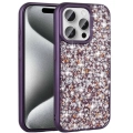 Apple iPhone 15 Pro (6.1) Kılıf Parlak Taşlı Tasarım Zore Linea Kapak - Koyu Mor
