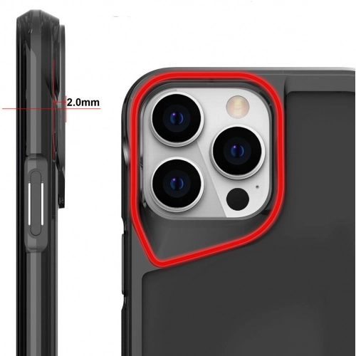 Apple iPhone 15 Pro (6.1) Kılıf Şeffaf TPU Kenarları Esnek Crystal T-Max Kapak - Siyah