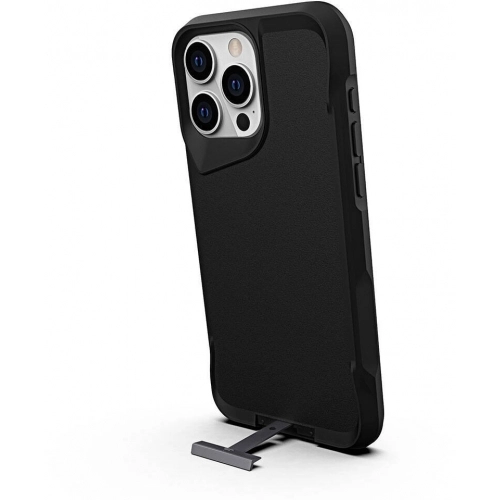 Apple iPhone 15 Pro (6.1) Kılıf Standlı TPU Kenarları Esnek Mat T-Max Kapak - Gri