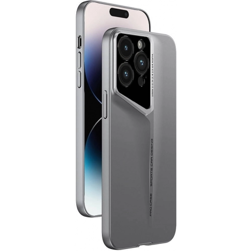 Apple iPhone 15 Pro (6.1) Kılıf Ultra İnce Kameralı Korumalı Sert Rubber Procase Kapak - Titanyum-Gri