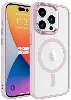 Apple iPhone 15 Pro (6.1) Kılıf Wireless Şarj Özellikli Zore Krom Magsafe Silikon Kapak - Açık Pembe