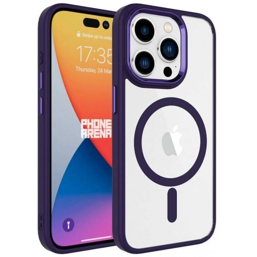 Apple iPhone 15 Pro (6.1) Kılıf Wireless Şarj Özellikli Zore Krom Magsafe Silikon Kapak - Koyu Yeşil