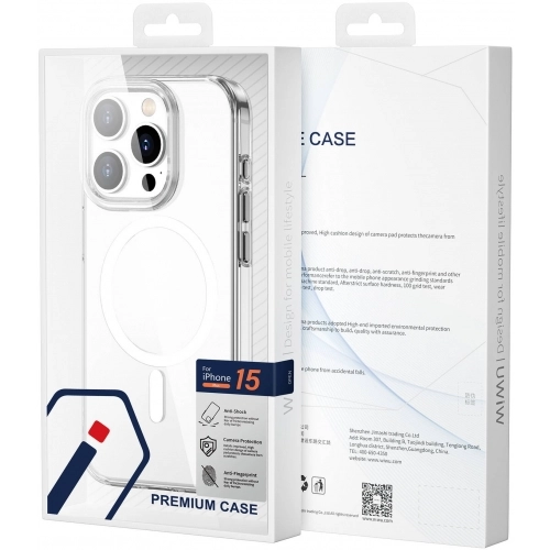 Apple iPhone 15 Pro (6.1) Kılıf Wiwu FYY-014 Magsafe Şarj Özellikli Şeffaf Kapak - Şeffaf