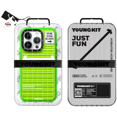 Apple iPhone 15 Pro (6.1) Kılıf YoungKit Luggage FireFly Serisi Kapak - Mavi