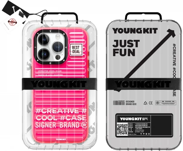 Apple iPhone 15 Pro (6.1)  Kılıf YoungKit Luggage FireFly Serisi Kapak - Mavi