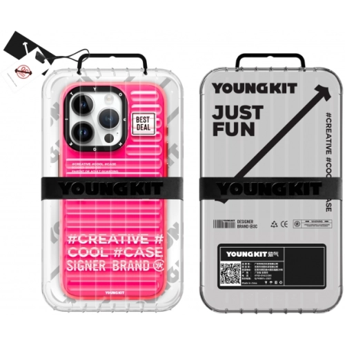 Apple iPhone 15 Pro (6.1) Kılıf YoungKit Luggage FireFly Serisi Kapak - Mavi