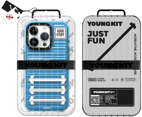 Apple iPhone 15 Pro (6.1)  Kılıf YoungKit Luggage FireFly Serisi Kapak - Pembe