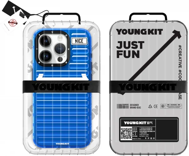 Apple iPhone 15 Pro (6.1)  Kılıf YoungKit Luggage FireFly Serisi Kapak - Pembe