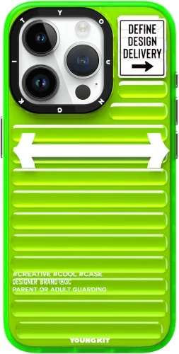 Apple iPhone 15 Pro (6.1)  Kılıf YoungKit Luggage FireFly Serisi Kapak - Yeşil