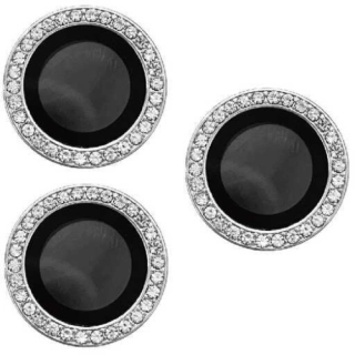 Apple iPhone 15 Pro (6.1) Lens Kamera Koruyucu Taşlı Parmak İzi Bırakmaz CL-06 - Gümüş