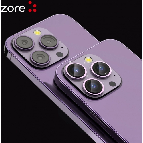 Apple iPhone 15 Pro (6.1) Lens Kamera Koruyucu Parmak İzi Bırakmayan Anti-Reflective CL-12 - Midnight