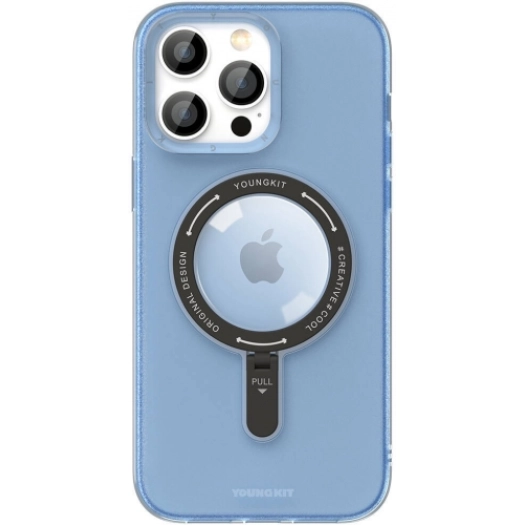 Apple iPhone 15 Pro (6.1) Magsafe Şarj Özellikli Youngkit Rock Serisi Kapak - Mavi