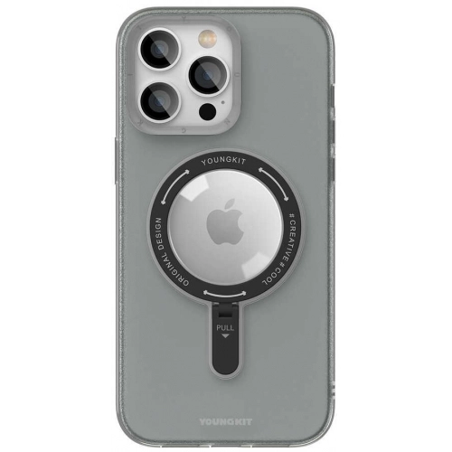 Apple iPhone 15 Pro (6.1) Magsafe Şarj Özellikli Youngkit Rock Serisi Kapak - Siyah