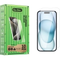 Apple iPhone 15 Pro Go Des Parmak İzi Bırakmayan 9H Oleofobik Bom Glass Ekran Koruyucu 10'lu Paket - Şeffaf