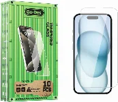 Apple iPhone 15 Pro Go Des Parmak İzi Bırakmayan 9H Oleofobik Bom Glass Ekran Koruyucu 10'lu Paket - Şeffaf