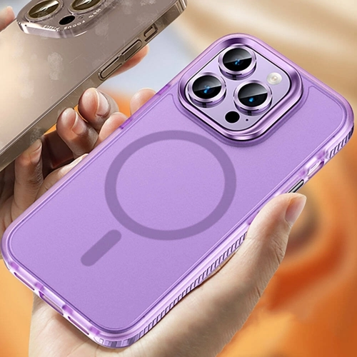 Apple iPhone 15 Pro Kılıf Airbagli Magsafe Wireless Şarj Özellikli Zore Klaptika Kapak - Mavi