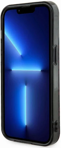 Apple iPhone 15 Pro (6.1) Kılıf AMG Orjinal Lisanslı Çift Katmanlı Büyük Logolu Dörtgen Şerit Desenli Kapak - Siyah