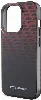 Apple iPhone 15 Pro (6.1) Kılıf AMG Orjinal Lisanslı Çift Katmanlı Küçük Logolu Dörtgen Şerit Desenli Kapak - Siyah