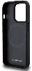Apple iPhone 15 Pro (6.1) Kılıf AMG Orjinal Lisanslı Magsafe Şarj Özellikli Delikli Deri Kıvrımlı Çizgili Kapak - Siyah