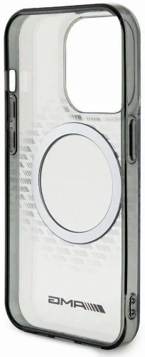 Apple iPhone 15 Pro (6.1) Kılıf AMG Orjinal Lisanslı Magsafe Şarj Özellikli Transparan Dörtgen Desenli Kapak - Şeffaf