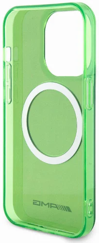 Apple iPhone 15 Pro (6.1) Kılıf AMG Orjinal Lisanslı Magsafe Şarj Özellikli Transparan Kapak - Yeşil