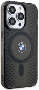 Apple iPhone 15 Pro (6.1) Kılıf BMW Magsafe Şarj Özellikli Transparan IML Signature Orjinal Lisanslı Kapak - Siyah