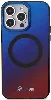 Apple iPhone 15 Pro (6.1) Kılıf BMW Magsafe Şarj Özellikli Transparan Renk Geçişli Dizayn Orjinal Lisanslı Kapak - Mavi-Kırmızı