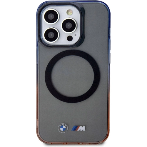 Apple iPhone 15 Pro (6.1) Kılıf BMW Magsafe Şarj Özellikli Transparan Renkli Çerçeveli Orjinal Lisanslı Kapak - Gri