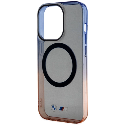Apple iPhone 15 Pro (6.1) Kılıf BMW Magsafe Şarj Özellikli Transparan Renkli Çerçeveli Orjinal Lisanslı Kapak - Gri
