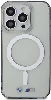 Apple iPhone 15 Pro (6.1) Kılıf BMW Magsafe Şarj Özellikli Transparan Silver Ring Orjinal Lisanslı Kapak - Şeffaf