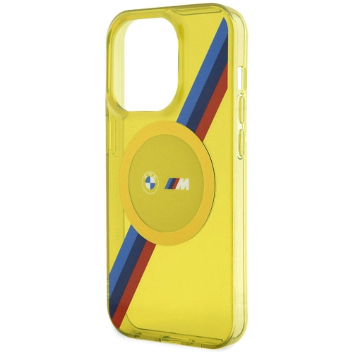 Apple iPhone 15 Pro (6.1) Kılıf BMW Magsafe Şarj Özellikli Transparan Tricolor Stripes Orjinal Lisanslı Kapak - Gri