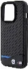 Apple iPhone 15 Pro (6.1) Kılıf BMW Orjinal Lisanslı Magsafe Şarj Özellikli M Logolu PU Karbon Kapak - Siyah