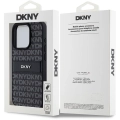Apple iPhone 15 Pro (6.1) Kılıf DKNY Orjinal Lisanslı 3D Yazılı Repeat Texture Pattern Kapak - Siyah