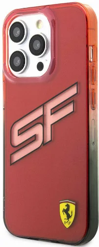 Apple iPhone 15 Pro (6.1) Kılıf Ferrari Orjinal Lisanslı Transparan SF Yazılı Kenarları Renk Geçişli Kapak - Siyah