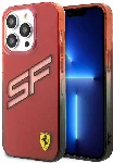 Apple iPhone 15 Pro (6.1) Kılıf Ferrari Orjinal Lisanslı Transparan SF Yazılı Kenarları Renk Geçişli Kapak - Kırmızı