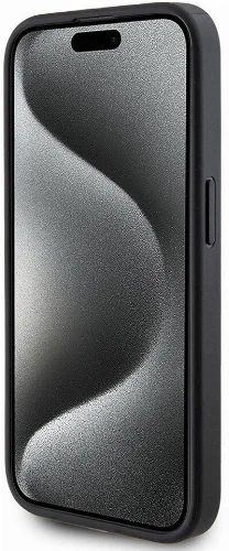 Apple iPhone 15 Pro (6.1) Kılıf Guess Orjinal Lisanslı Magsafe Şarj Özellikli 4G Desenli Yazı Logolu Kapak - Pembe