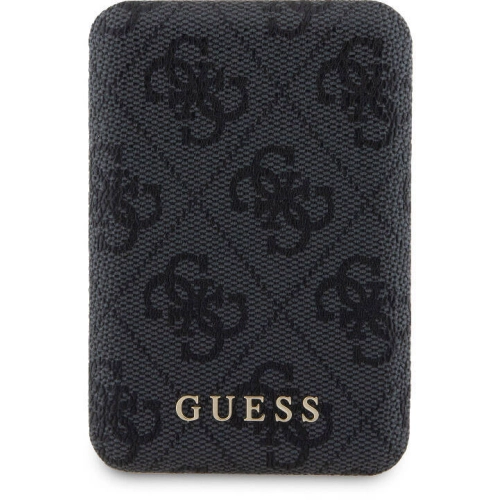 Apple iPhone 15 Pro Kılıf Guess Orjinal Lisanslı Magsafe Şarj Özellikli Yazı Logolu 4G Desenli Kapak + Powerbank 5000mAh 2in1 Set - Kahverengi