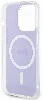 Apple iPhone 15 Pro Kılıf Guess Orjinal Lisanslı Magsafe Şarj Özellikli Yazı Logolu Iridescent Kapak - Mor