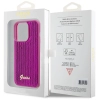 Apple iPhone 15 Pro Kılıf Guess Orjinal Lisanslı Pullu Arka Yüzey Metal Yazı Logolu Sequin Script Kapak - Pembe