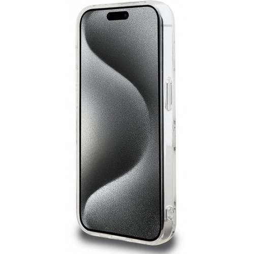 Apple iPhone 15 Pro Kılıf Hello Kitty Orjinal Lisanslı Elektroplating Kaplama Kabarcık Baskılı Kapak - Beyaz