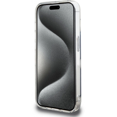 Apple iPhone 15 Pro Kılıf Hello Kitty Orjinal Lisanslı Elektroplating Kaplama Kabarcık Baskılı Kapak - Beyaz